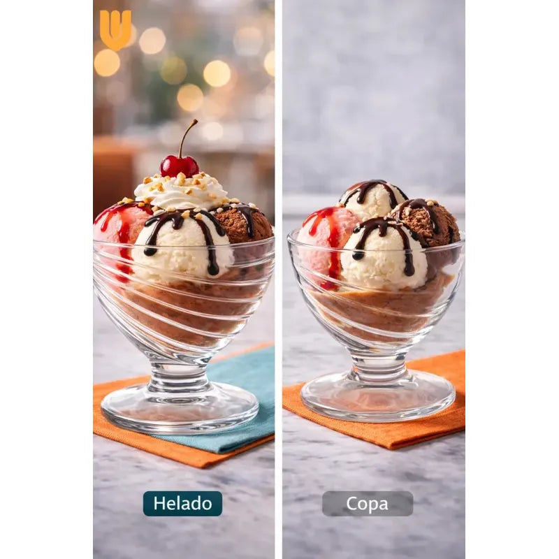 6 Copa Dulcera Transparente Gourmet Presentacion Heladeria Transparente Cristal Brillante Elegante Gourmet Vajilla Postres Helados Presentacion Mesa Dulce
