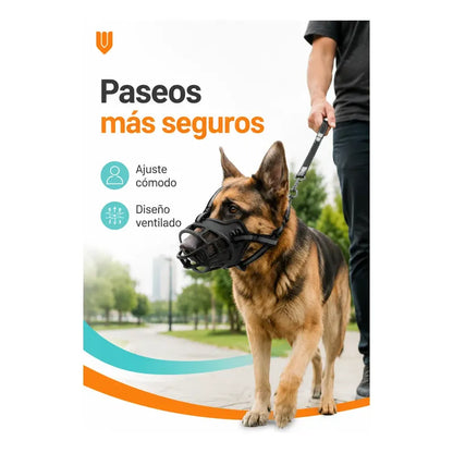 Bozal Perro Xl Vitrineon Cl Caucho Ajustable Antiescape