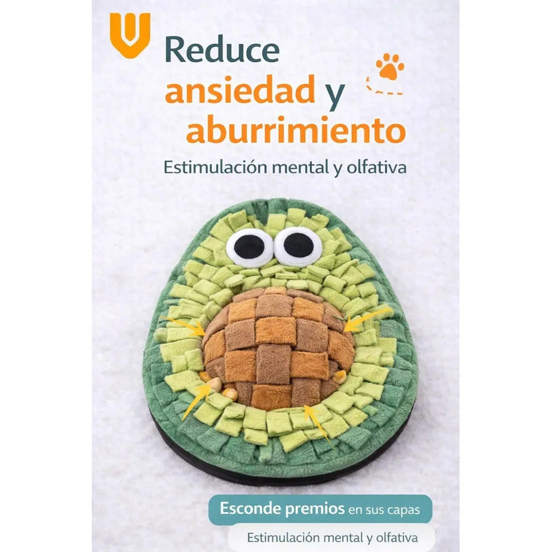 Alfombra Olfativa Aguacate Perro Juquete Estimulador Mascot Color Verde Palta Aguacate Natural Tonos Hoja Selva Mascotas Canino Estimulacion Sensorial Juego Interactivo Lavable