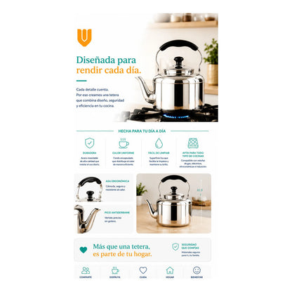 Tetera Cuello Cisne Invierno Café Gourmet Acero Metal Plateado Metalico Brillante Elegante Estilo Gourmet Moderno Cocina Barista Premium Acabado Acero Inoxidable