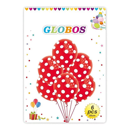 Pack X6 Globos Lunares Cumpleaños Globo Unicolor Decoracion