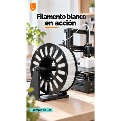 Filamento Impresora 3d Blanco 1,75mm ±0,02mm Rollo Carrete Blanco Filamento Impresión Tridimensional Bobina Rollo Carrete Negro Modelado Digital Prototipos Figuras Diseños Maquetas 1,75 Mm