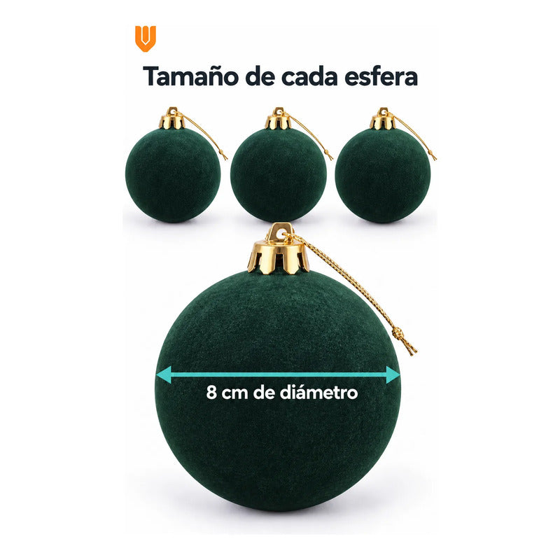 6 Esferas Navidad Adorno Piel Durazno Bolas Decorar 8cm Esferas Navidad Adorno Piel Durazno Bolas Decorar 8cm Verde Esferas... 8cm