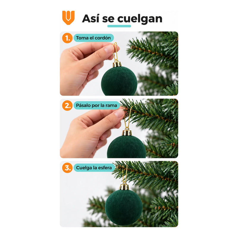 6 Esferas Navidad Adorno Piel Durazno Bolas Decorar 8cm Esferas Navidad Adorno Piel Durazno Bolas Decorar 8cm Verde Esferas... 8cm