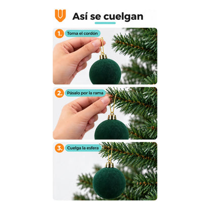 6 Esferas Navidad Adorno Piel Durazno Bolas Decorar 8cm Esferas Navidad Adorno Piel Durazno Bolas Decorar 8cm Verde Esferas... 8cm