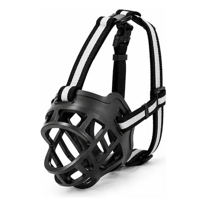 Vitrineon Bozal L Nylon Goma Firme Ajuste Seguro Canino Negro Mediano