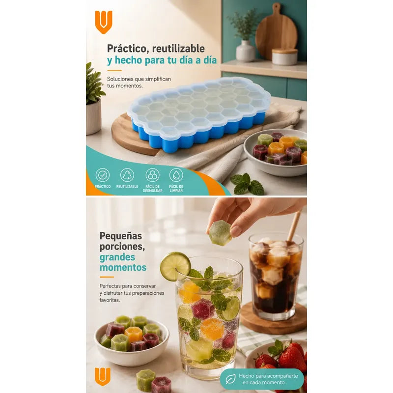 X2 Hielera Cubeta De Hielo Silicona Molde Para Hielo 37cav Hielera Cubetera Moldes Para Hielo Silicona Con Tapa Bandeja Cubitos Congelador Cocteles Whisky Bebidas Cocina Bar Hogar