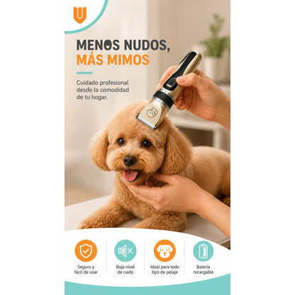Maquina Peluquera Profesional Corta Pelo Mascotas Perro Gato Negro Dorado Acabado Brillante Rasuradora Mascotas Geemy Gm6063 Cuerpo Oscuro Detalles Oro Peines Tijera Lima Kit Cortes