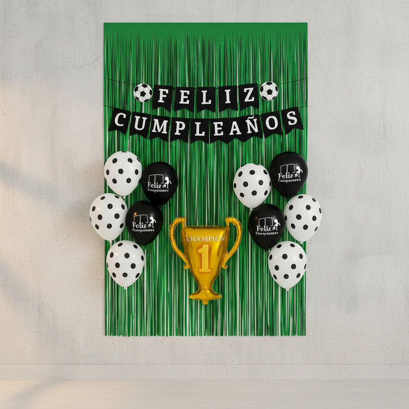 Set 17 Globos Futbol Decoracion Futbol Champions Metalico
