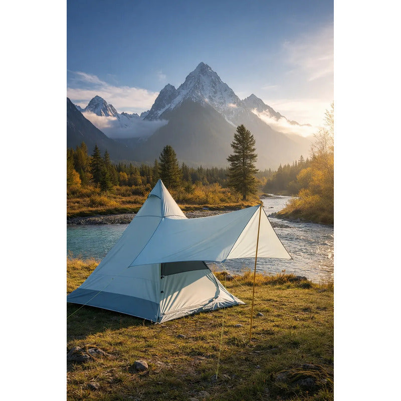 Carpa Camping 4 Personas Estructural Alta Resistencia Celest Celeste