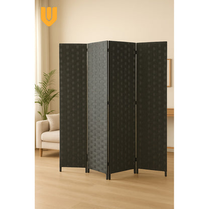Vitrineon Biombo Separador Ratán Oficina 4 Paneles 180cm