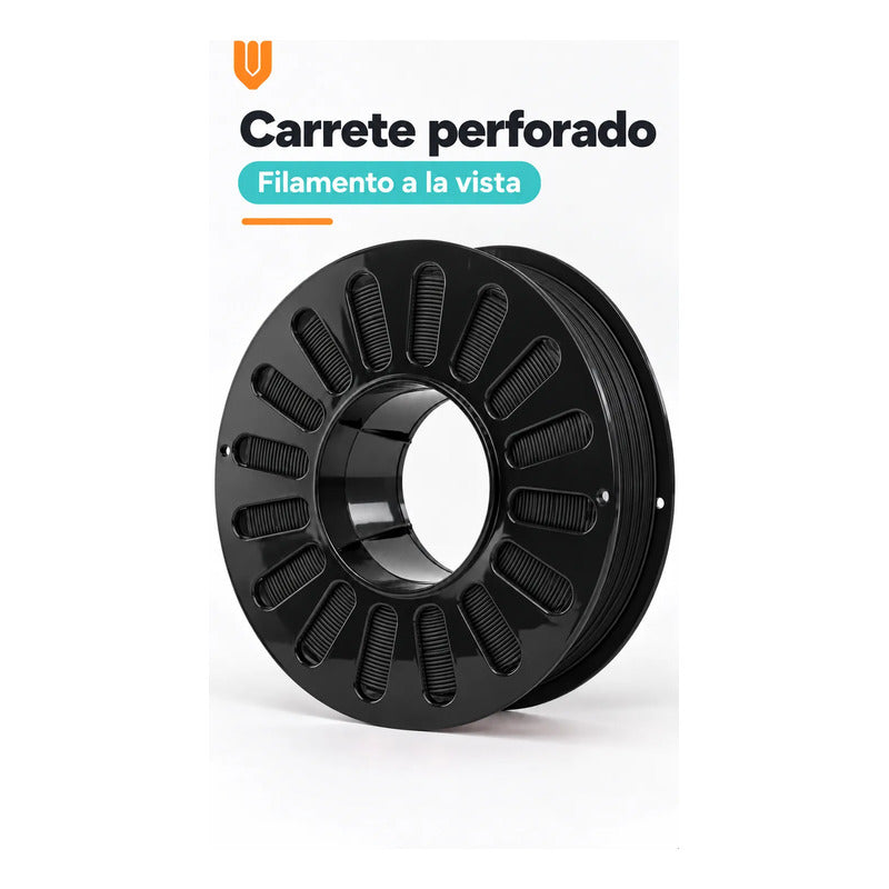 2 Filamento Impresora 3d Negro Bobina Carrete Impresión Piez Negro