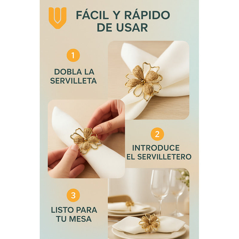 Servilletero Orden Elegancia Mesa Comedor Estilo Floral Ambi Multicolor