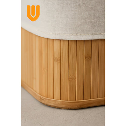 Canasto Ropa Bambu Tapa Cesto Organizador Baño Hogar30x40x50