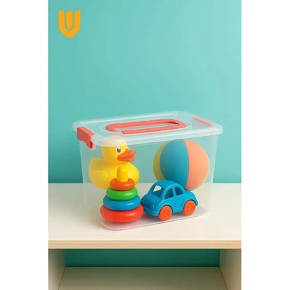 10 Caja Organizadora Transparente Aplilable Almacenamie 6.5l Caja Organizadora Plastico Transparente 6.5l Apilable 28x20x15cm Tapa Multiuso Hogar Oficina Almacenaje Contenedor 5kg Lisa