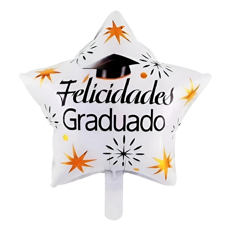 Globos Decoración Graduacion Globo Metalizado Graduacion 465 Blanco Estrellas