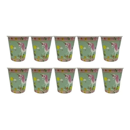 10 Vasos Cumpleaños Vasos Desechable Cumpleaños Unicornio Rosa Claro