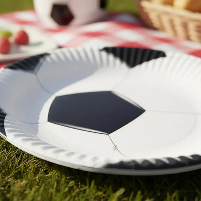 X30 Platos Cumpleaños Futbol Platos Desechable Decoracion Blanco