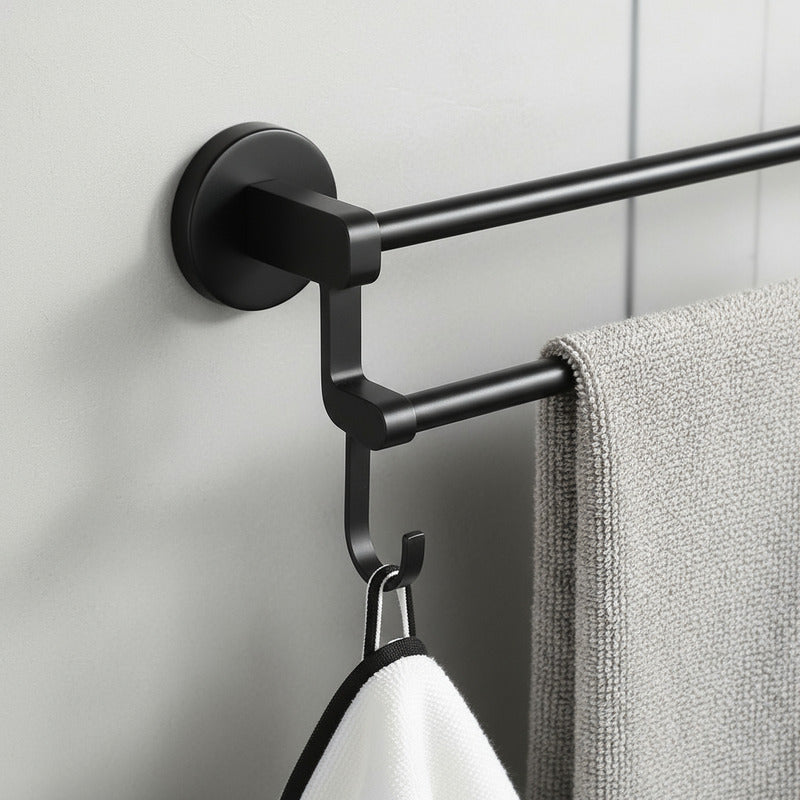 Orden Elegante Baño Cocina Toallero Doble Barra Moderno