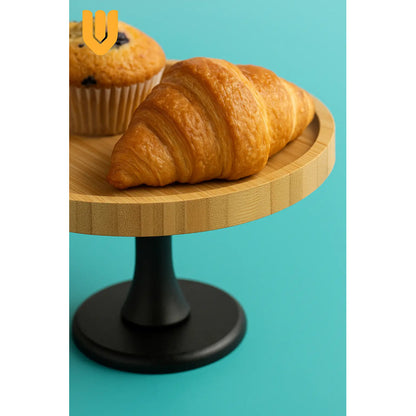 Soporte Torta Porta Cupcakes Base Reposteria Bambu 25,5 Cm Bambú