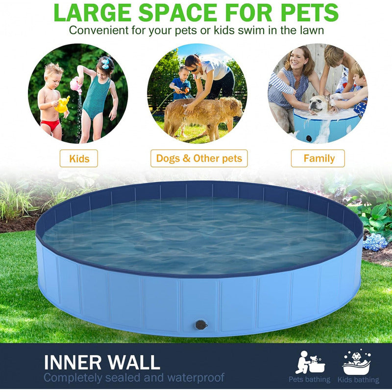 Piscina Para Perros Piscina Plegable Mascotas Perros 120cm