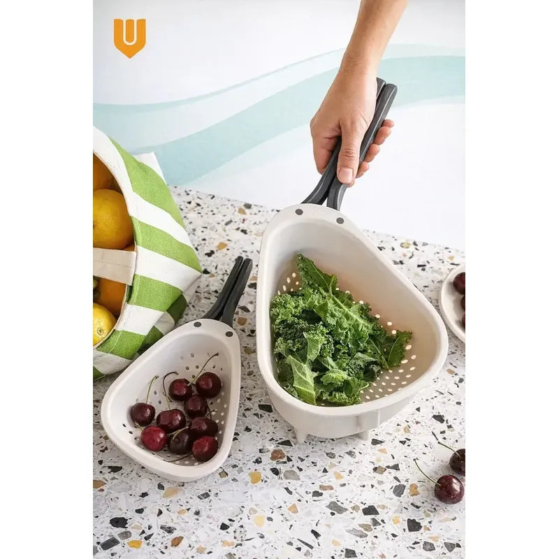 Colador Frutas Verduras Cocina Plegable Compacto Hogar Blanco Cocina Moderno Minimalista Elegante Diseño Compacto Visual Limpio Armonico Resistente Duradero Uso Diario Hogar Premium