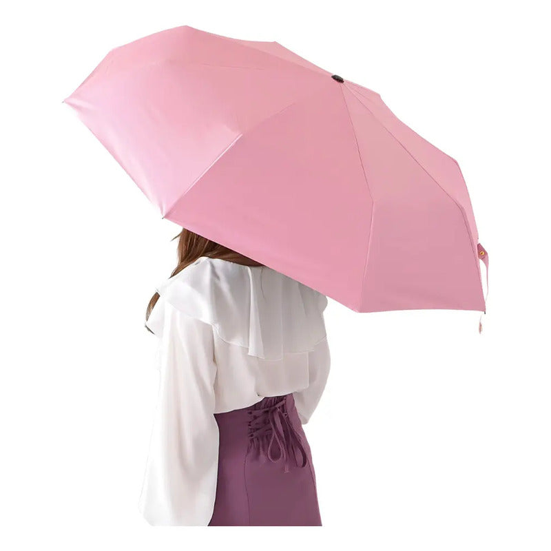 Parasol Retractil Sombrilla Plegable Paragua Lluvia 8 Varill