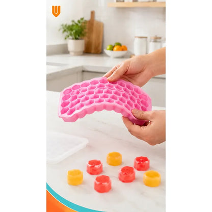 X2 Hielera Cubeta De Hielo Silicona Molde Para Hielo 37cav Hielera Cubetera Moldes Para Hielo Silicona Con Tapa Bandeja Cubitos Congelador Cocteles Whisky Bebidas Cocina Bar Hogar
