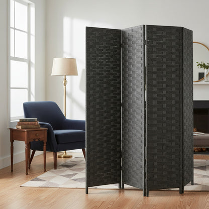 Vitrineon Biombo Separador Ratán Oficina 4 Paneles 180cm