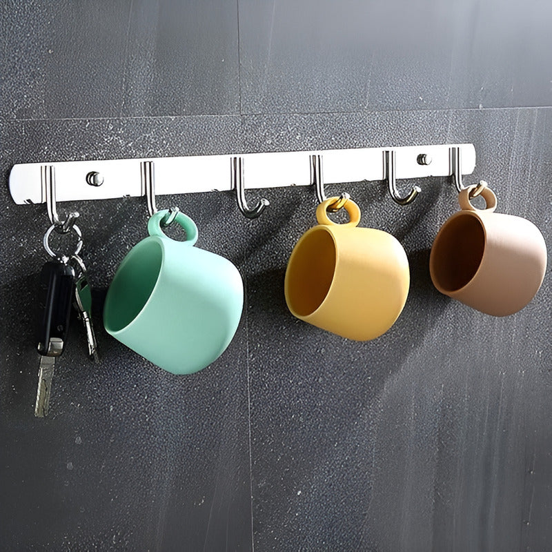 8 Colgador Perchero Aluminio De Pared Colgador Ropa Multiuso