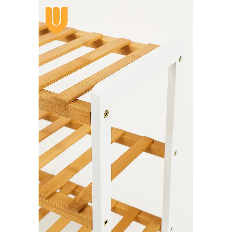 Organizador Bambu Zapatos 3 Niveles Zapatero Estante Bambu Multicolor