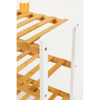 Organizador Bambu Zapatos 3 Niveles Zapatero Estante Bambu Multicolor