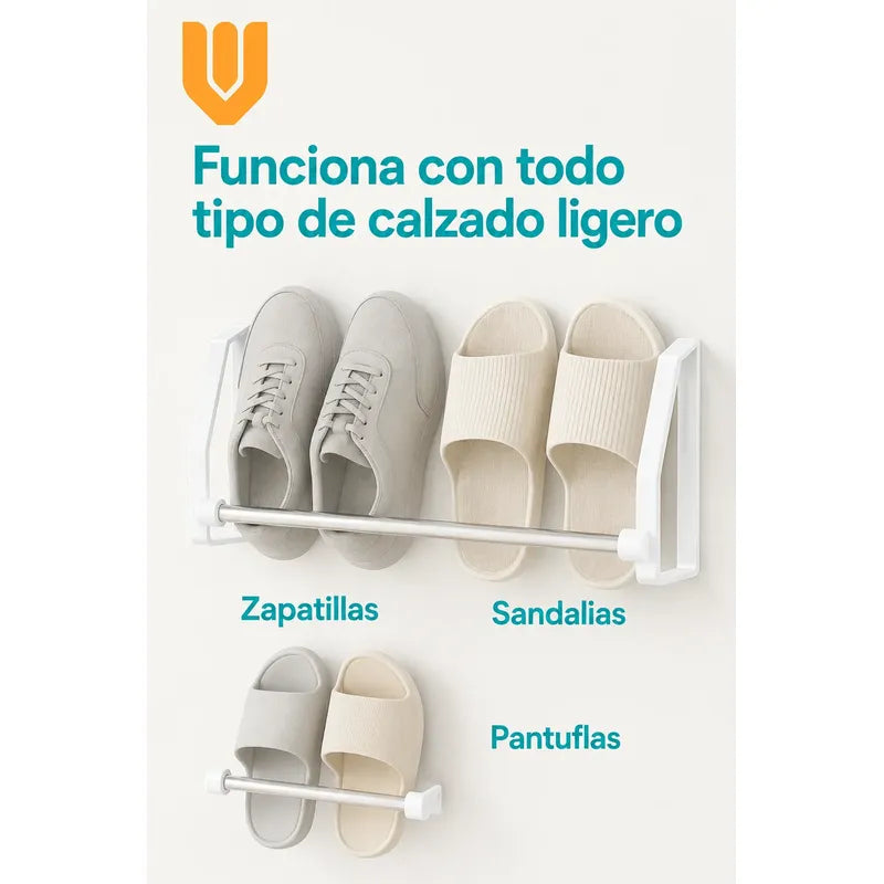 Organizador Zapatero Colgante Tela Resistente Multiuso Close Blanco