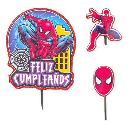 Topper Cumpleaños Torta Cotillon Cup Cake Fiestas Spiderman