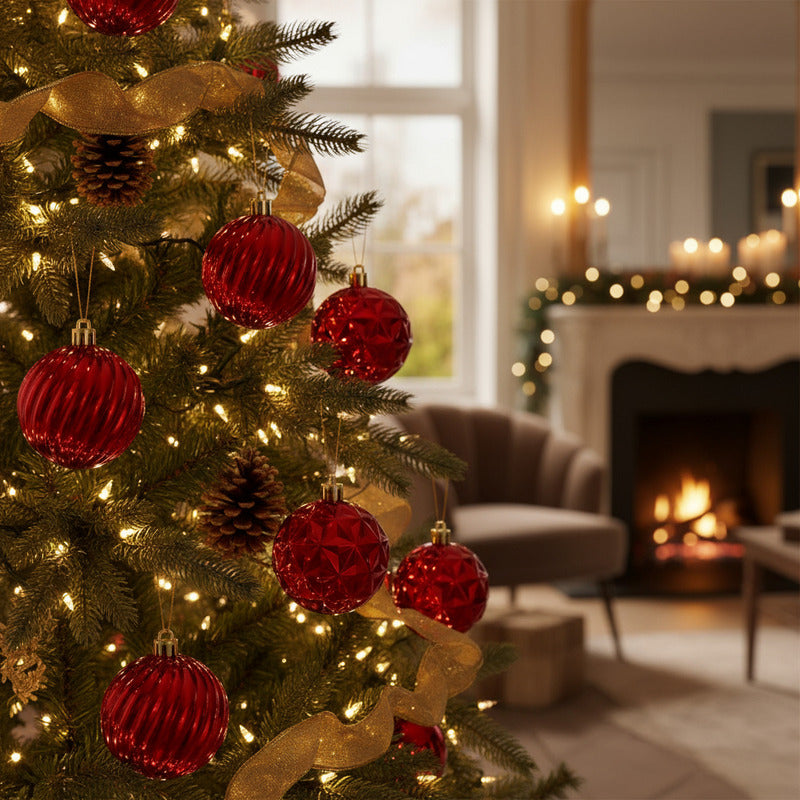 Vitrineon Cl Set8 Esferas12 5 Cm Premium Decoración Navidad