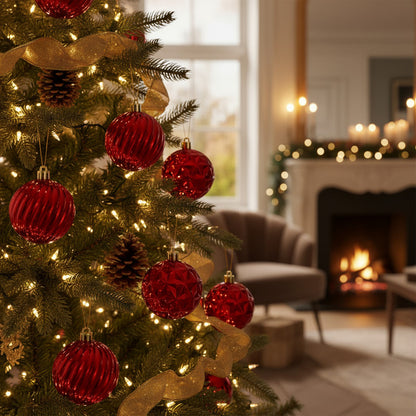 Vitrineon Cl Set8 Esferas12 5 Cm Premium Decoración Navidad