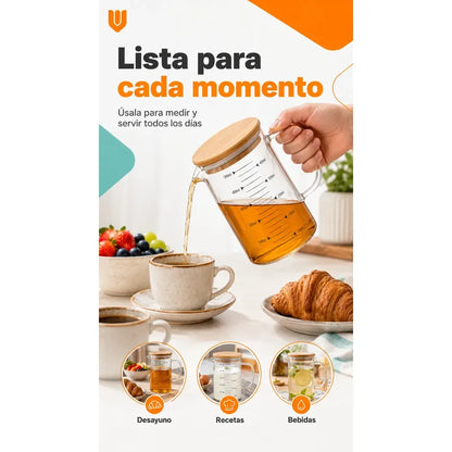 Taza Medidora Vidrio Jarra Medidora Vaso Medidor Taza 500ml Transparente/ 500ml