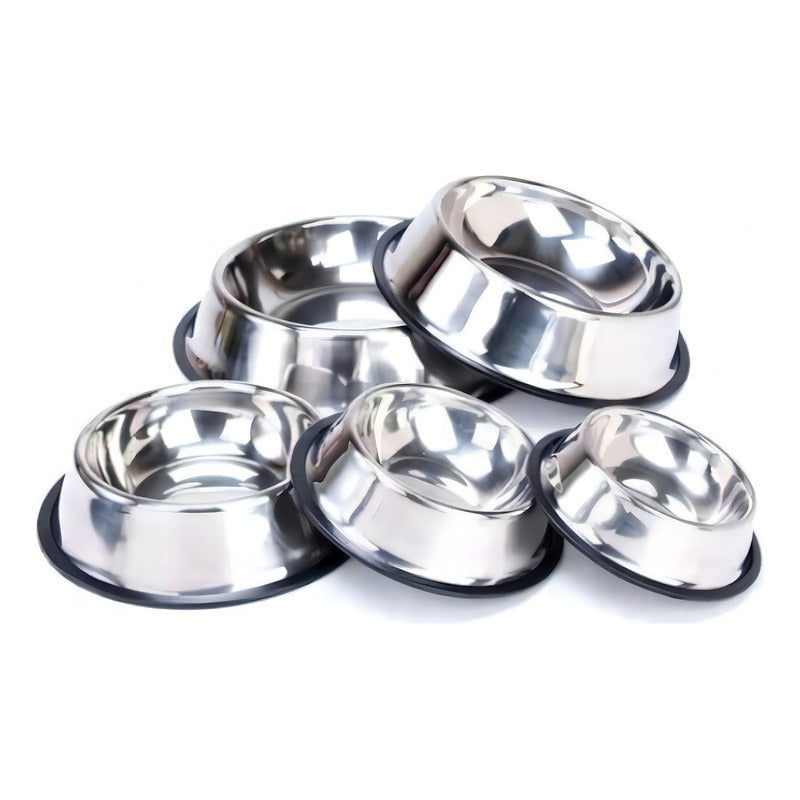 Comedero Bebedero Perro Acero Inox Antivuelco 26cm Grande Besti Peluda