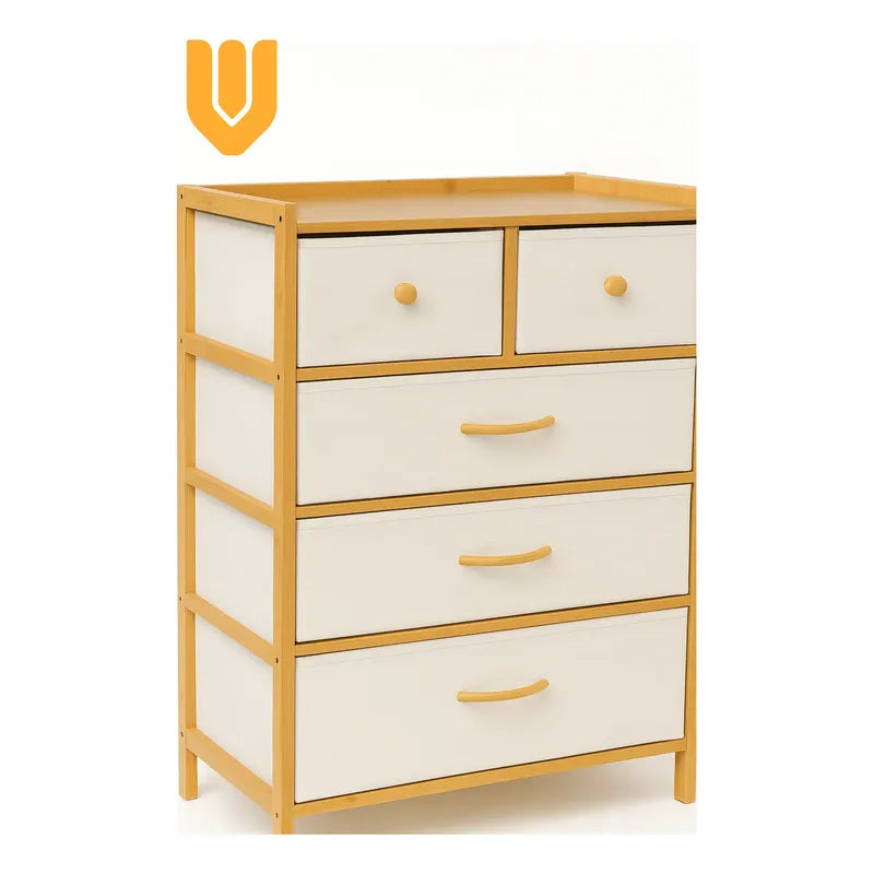 Estante Bambu 4 Niveles Baño Organizador Duradero Resistente Bambu/cajones Blancos