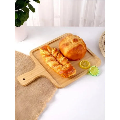 X5 Tablas Pizza Tabla Cuadrada Picoteo Plato Madera 27x30cm Tabla Cuadrada Bambú