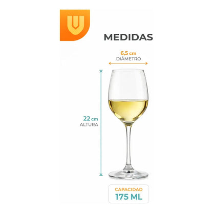 X2 Copas Vino Cristal 175ml Pack 2 Transparente Ideal Vino T Transparente