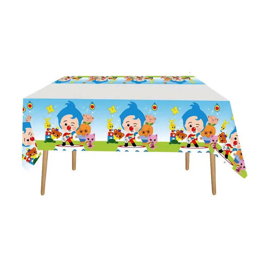 Mantel De Cumpleaños Plim Plim Mantel Decoracion Plim Plim Celeste Plim Plim