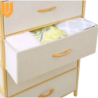 Estante Bambu 4 Niveles Baño Organizador Duradero Resistente Bambu/cajones Blancos