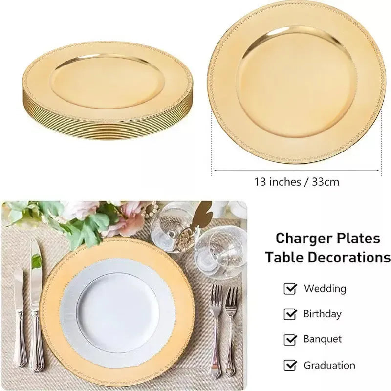 4 Plato Base Navideños Vajilla Navidad Juego De Platos 33cm