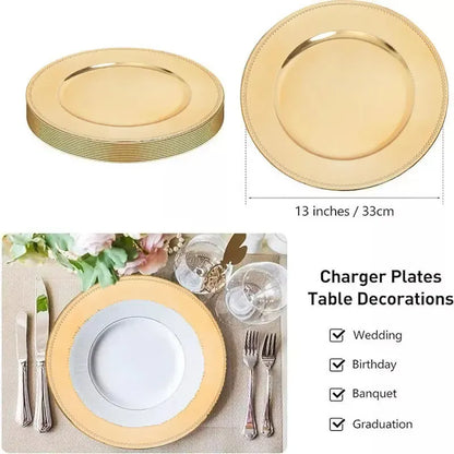 4 Plato Base Navideños Vajilla Navidad Juego De Platos 33cm