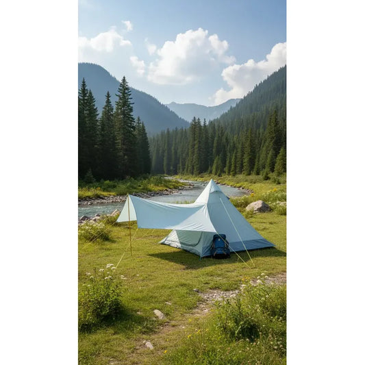 Carpa Camping 4 Personas Estructural Alta Resistencia Celeste