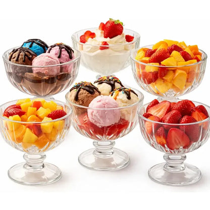 Copas Vidrio Premium Transparente Resistente Postre Helado Transparente Vidrio Premium Alta Claridad Visualizacion Total Contenido Postres Helados Dulces Estilo Elegante Moderno Resistente