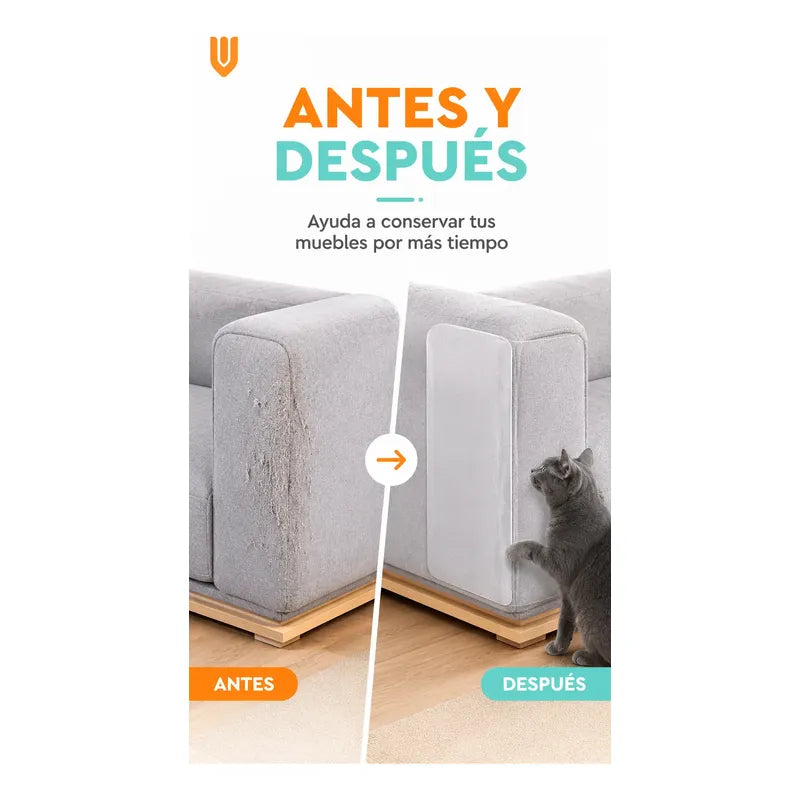 Rascador Gatos 43x30cm Sofa Sillon Protector Antiarañazos Protector Adhesivo Antiarañazos Gato Pvc Transparente 43x30 Cm Pack 10 Reutilizable Removible Sofá Sillón Muebles Hogar 43x30