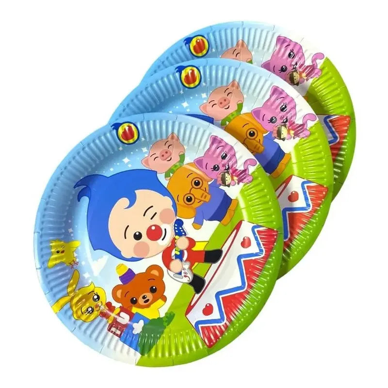 10 Platos Cumpleaños Platos Desechable Payasito Cumpleaños Multicolor Payasito