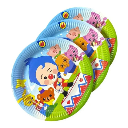 10 Platos Cumpleaños Platos Desechable Payasito Cumpleaños Multicolor Payasito